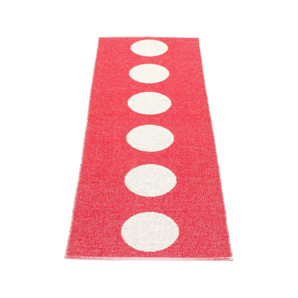 Vera gångmatta red/vanilla, 70x300 cm Pappelina