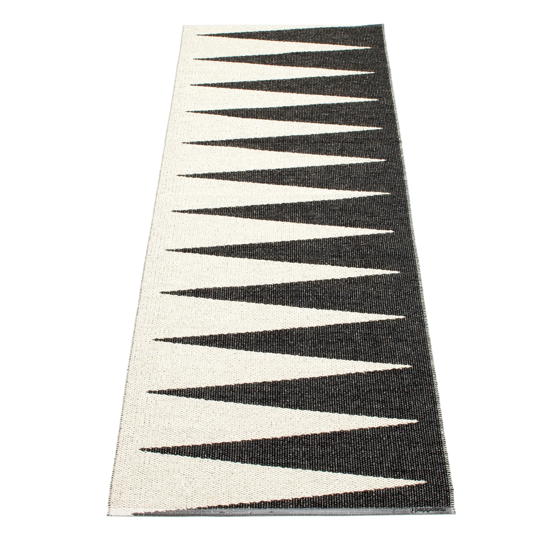 Vivi gångmatta black/vanilla, 70x350 cm Pappelina