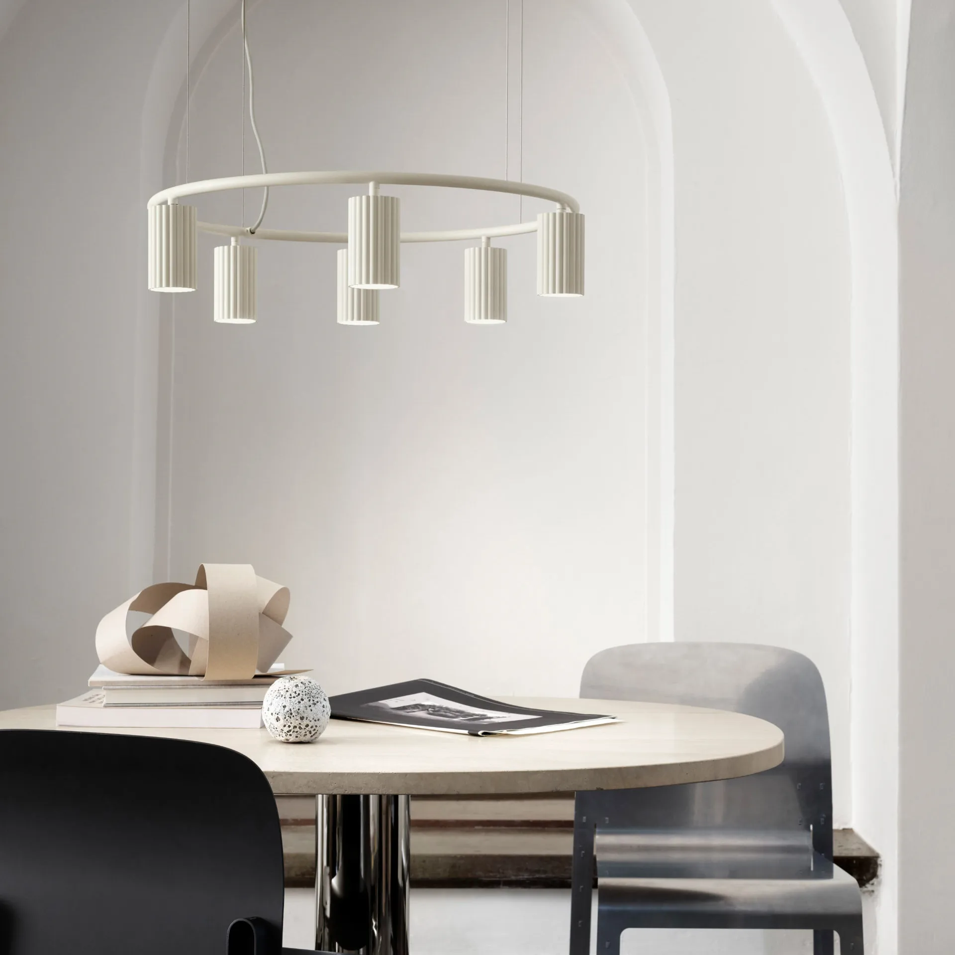 Donna Circle 60 taklampa, Linen Pholc