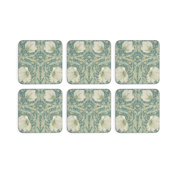 Morris & Co Pimpernel glasunderlägg 6-pack - Grön, blå - Pimpernel
