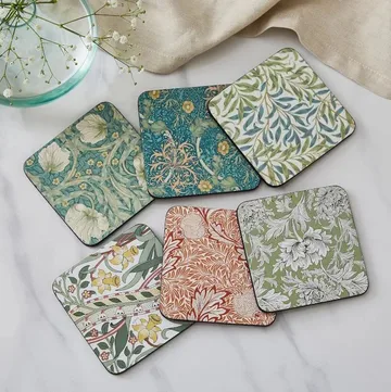 Morris & Co Willow Bough glasunderlägg 6-pack - Grön, blå - Pimpernel