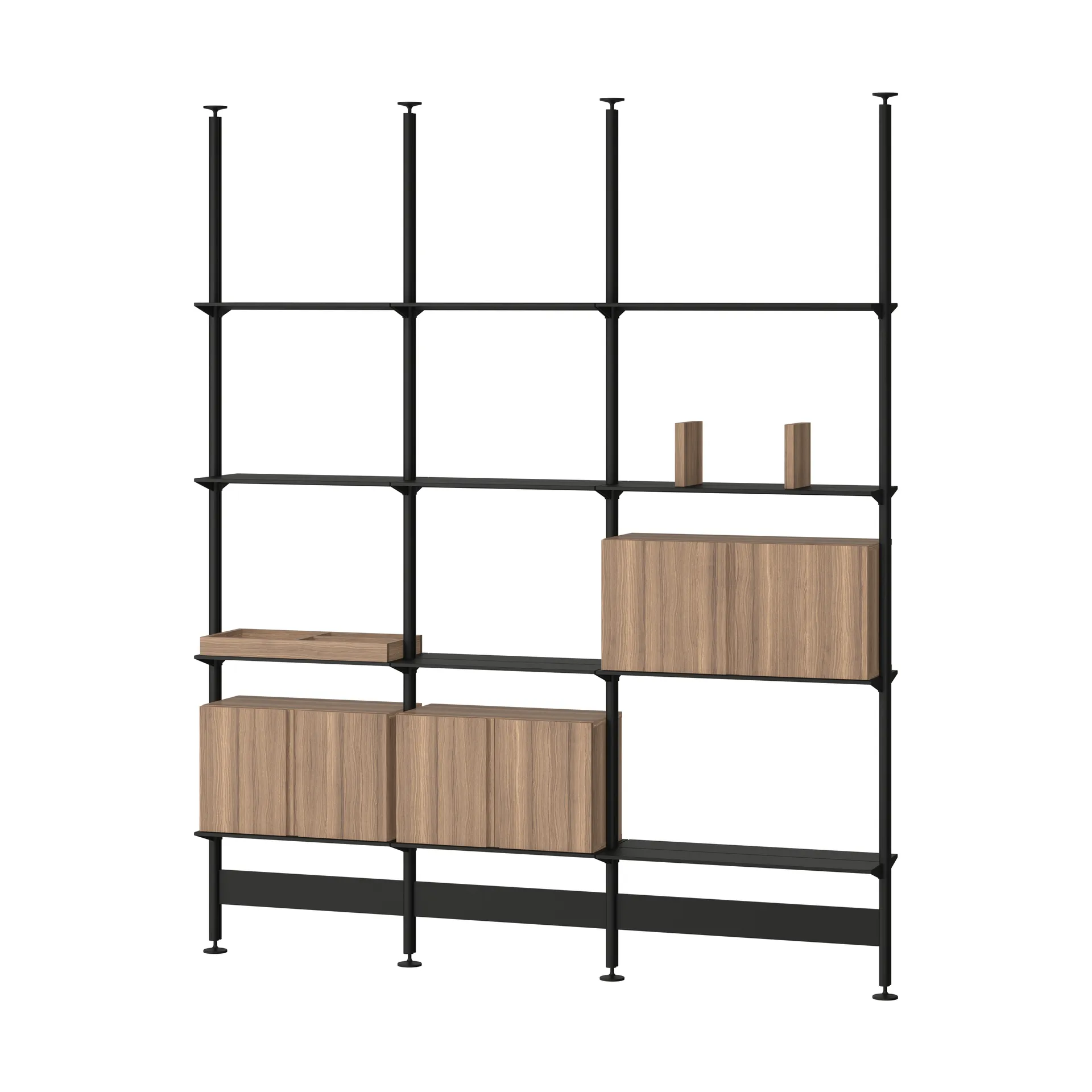 Pira G2 hyllsystem F C B Black/Walnut 256-264 cm Pira