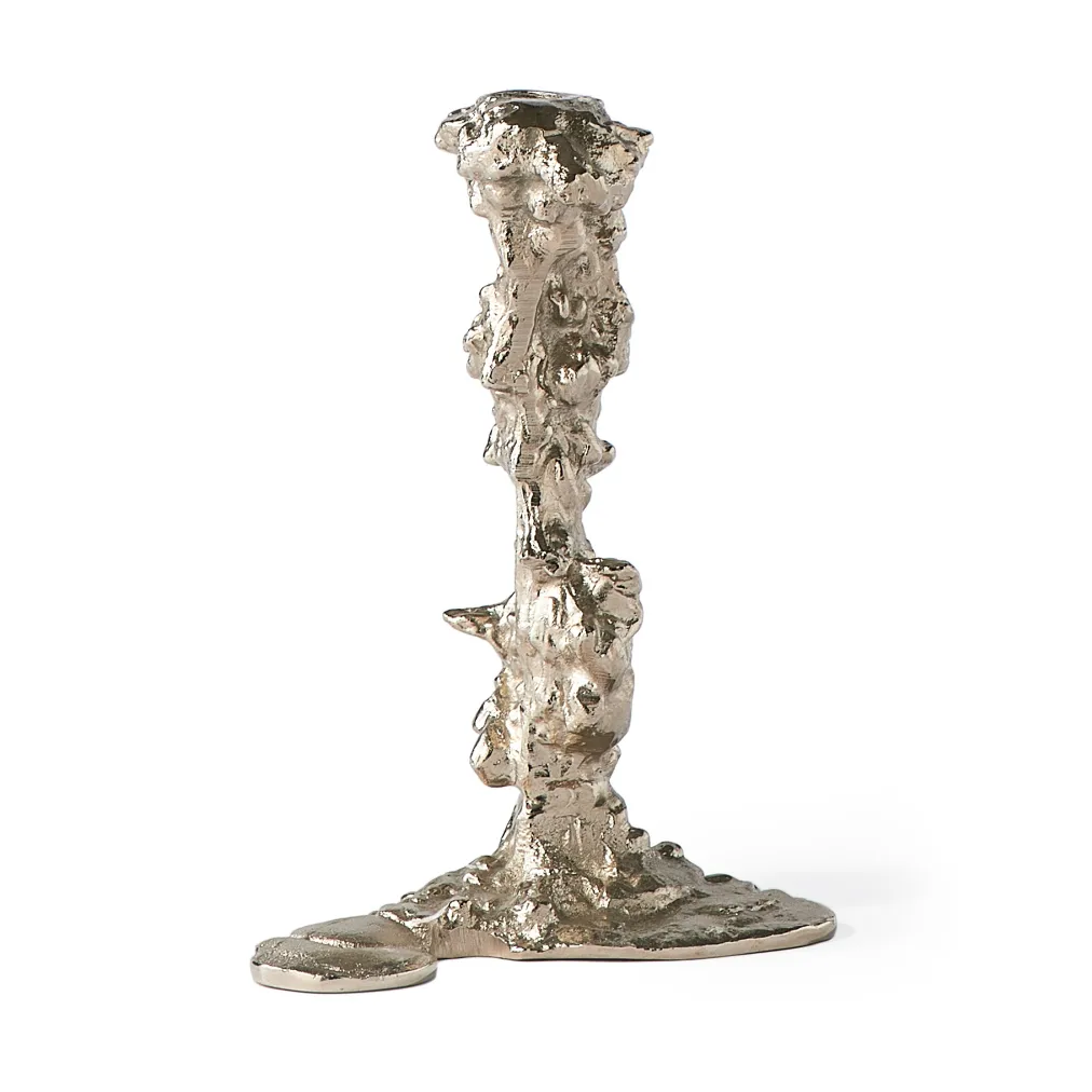 Drip ljusstake L 25 cm, Silver POLSPOTTEN