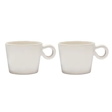Daria kopp med handtag 2-pack - Cotton white - PotteryJo
