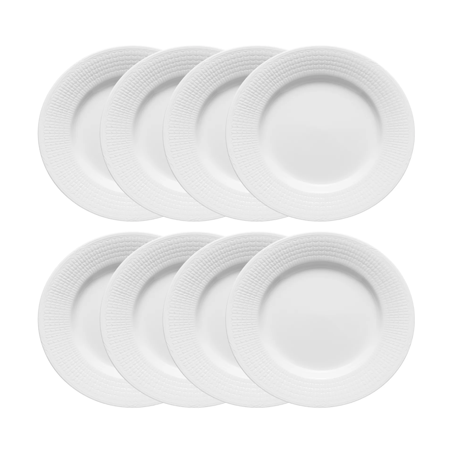 Swedish Grace tallrik Ø24 cm 8-pack - Snö (vit) Rörstrand
