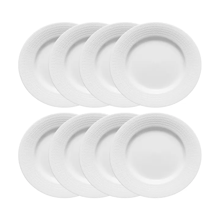 Swedish Grace tallrik Ø24 cm 8-pack - Snö (vit) - Rörstrand