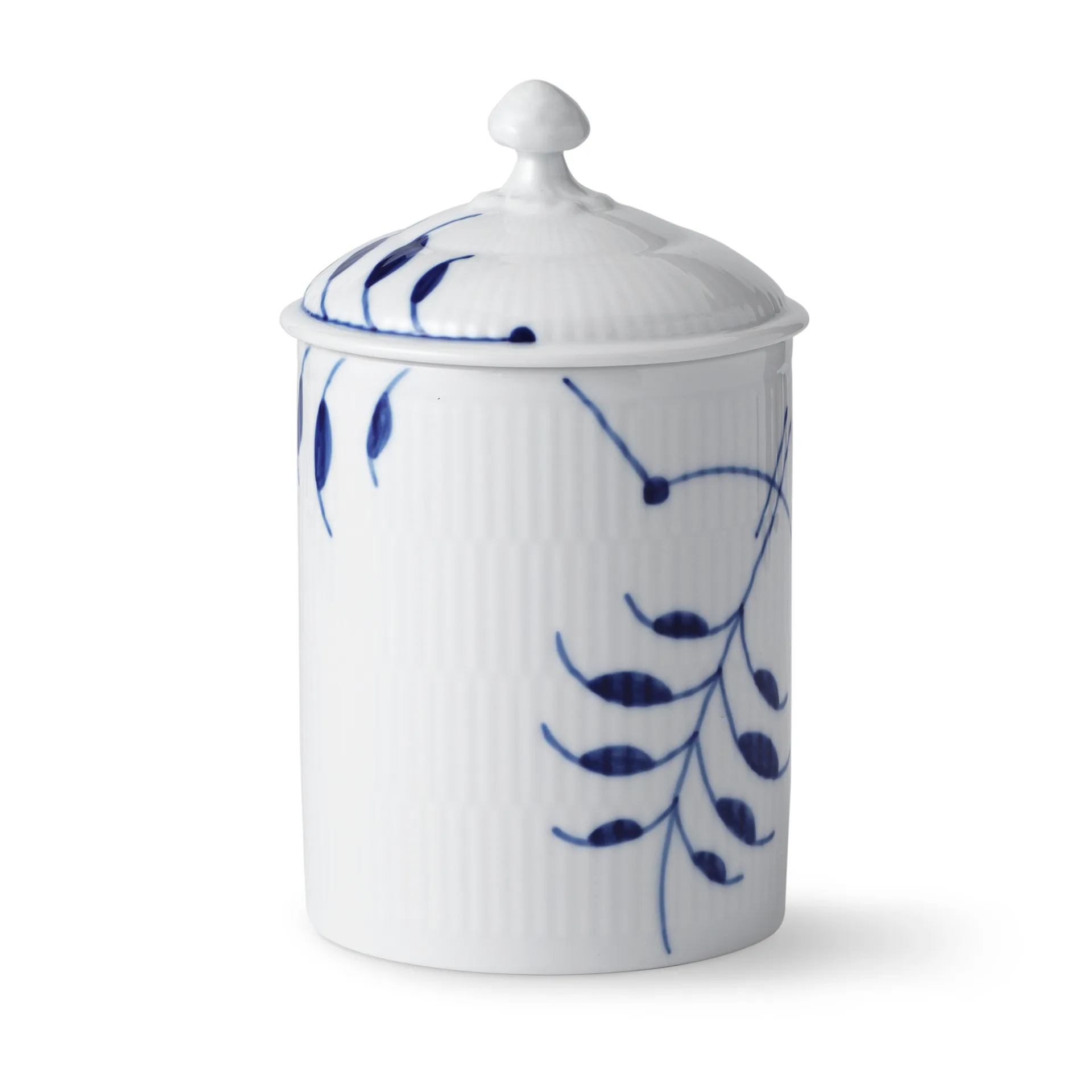 Blue Fluted Mega burk med lock, 16 cm Royal Copenhagen