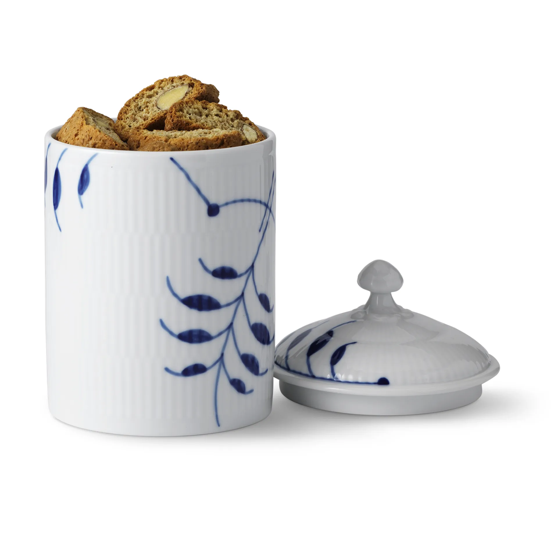 Blue Fluted Mega burk med lock, 16 cm Royal Copenhagen