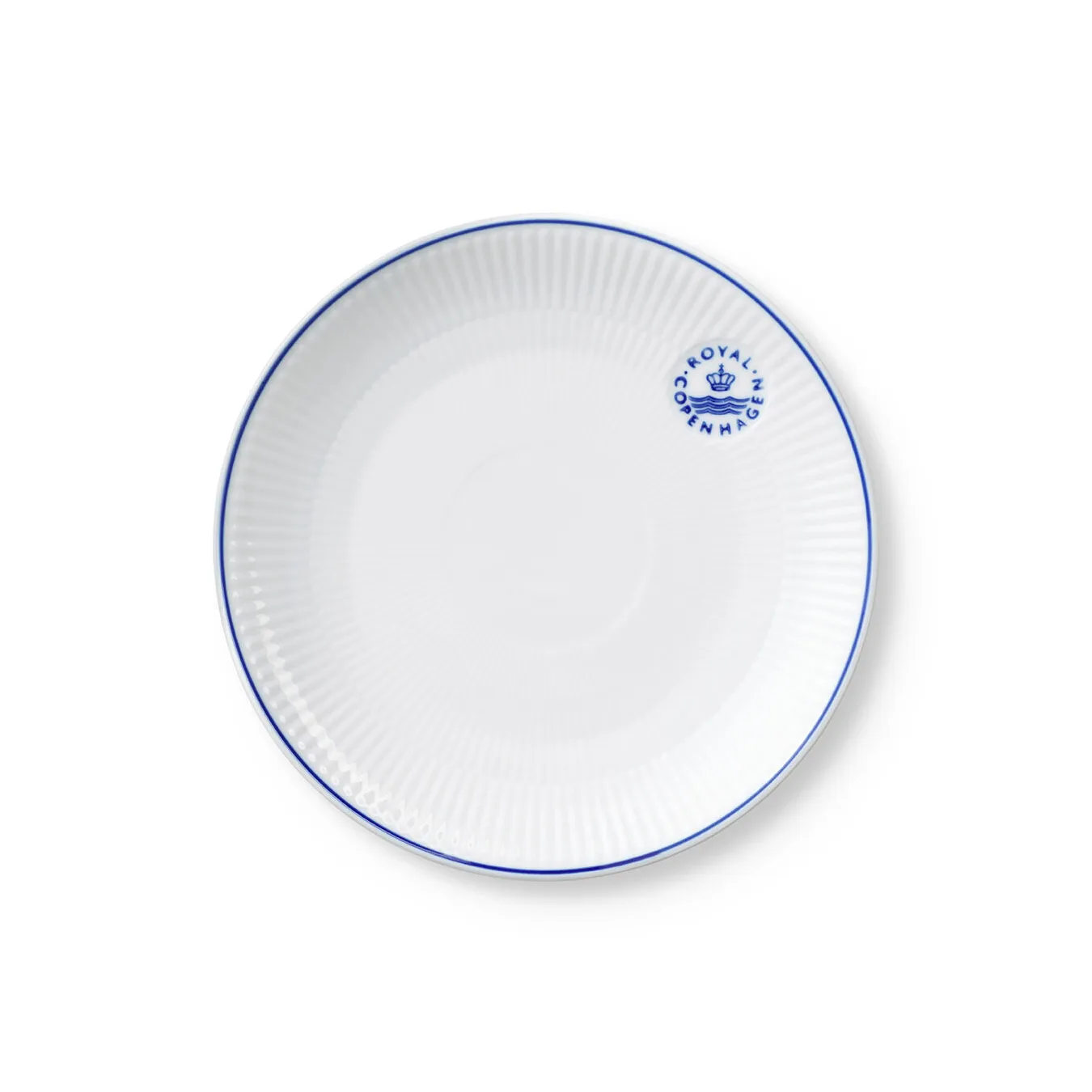 Blueline coupe tallrik Ø19 cm, Vit-blå Royal Copenhagen