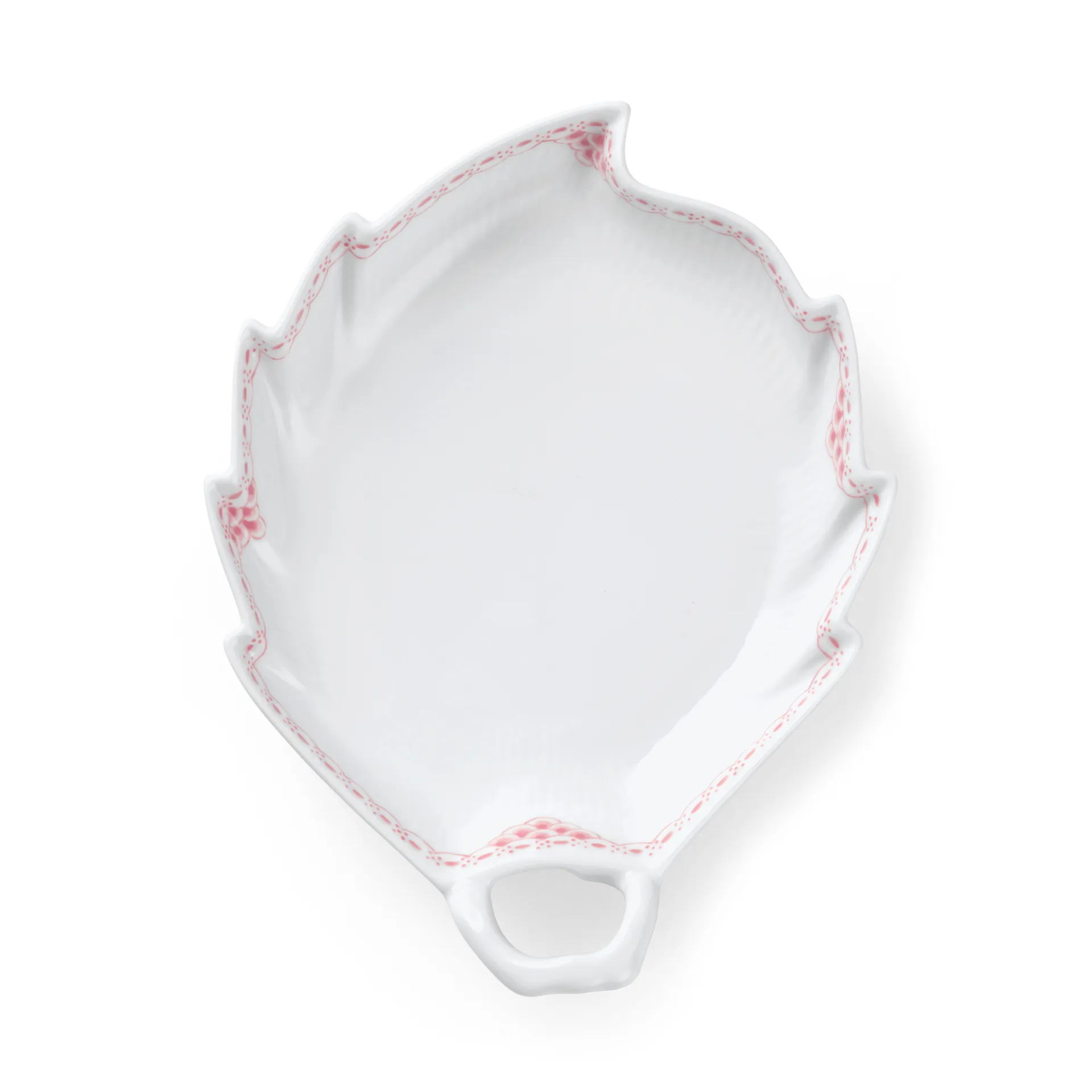 Coral Lace lövformat fat, Korall-vit Royal Copenhagen