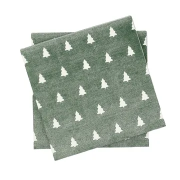Linen trees servett 33x33 cm 20-pack - Green-white - Scandi Essentials