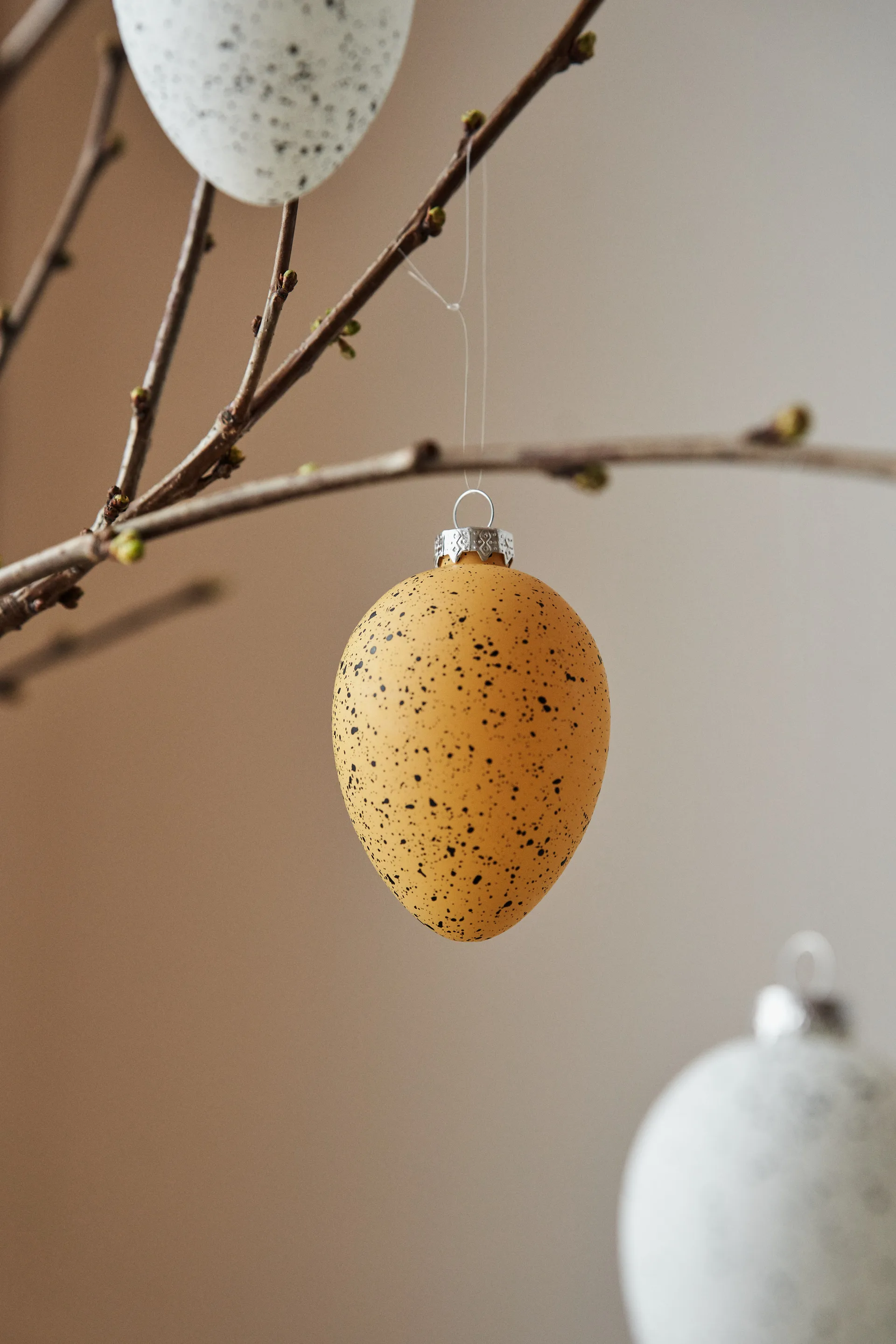 Brooding påskägg glas 8 cm 6-pack, Gul Scandi Living