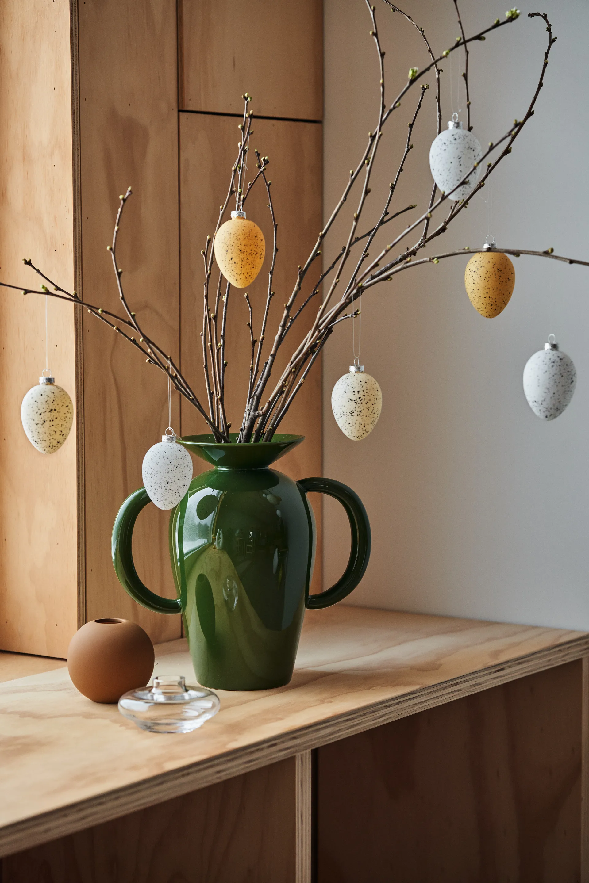 Brooding påskägg glas 8 cm 6-pack, Gul Scandi Living