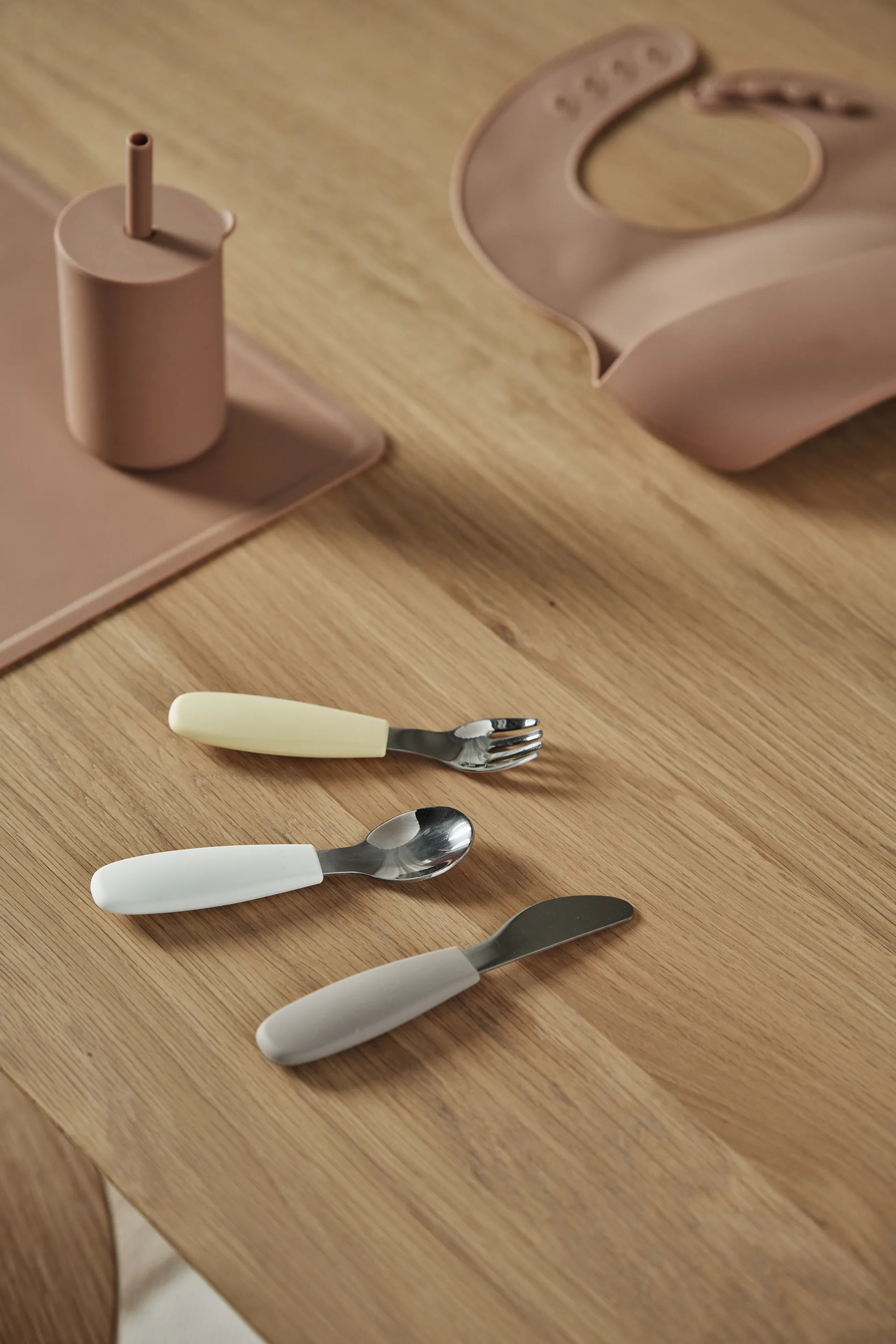 Dine bestickset silikon 3 delar, Taupe Scandi Living