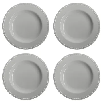 Dots tallrik 28 cm 4-pack - Grå - Scandi Living