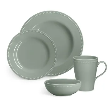 Dots tallrik 28 cm 4-pack - Grön - Scandi Living