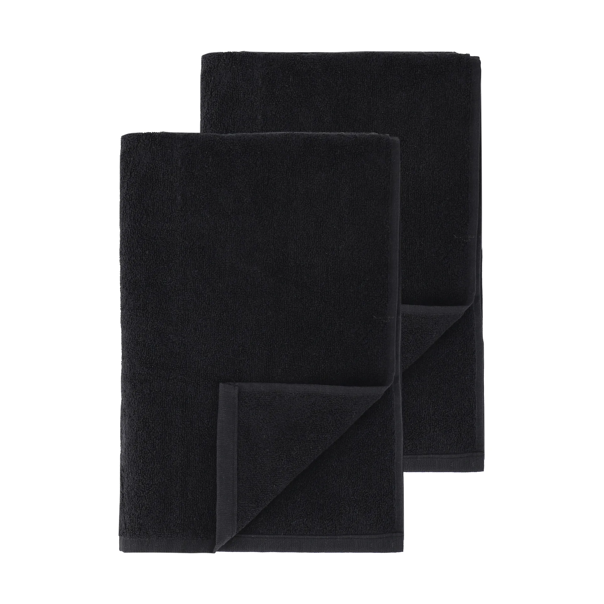Drift badhanddukar 100x150 cm 2-pack - Svart Scandi Living