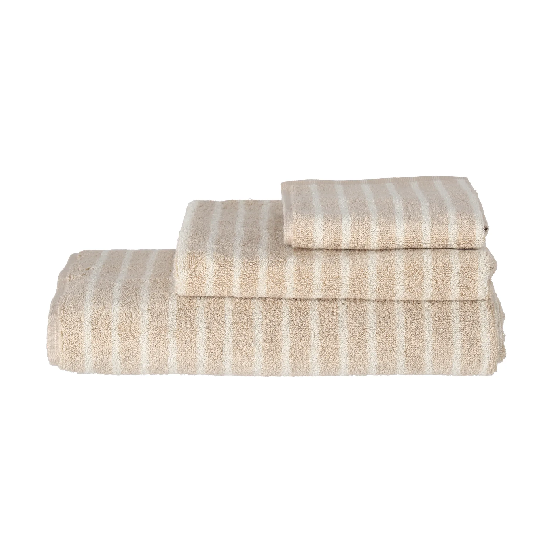 Drift handduk 30x50 cm, Beige-vit Scandi Living
