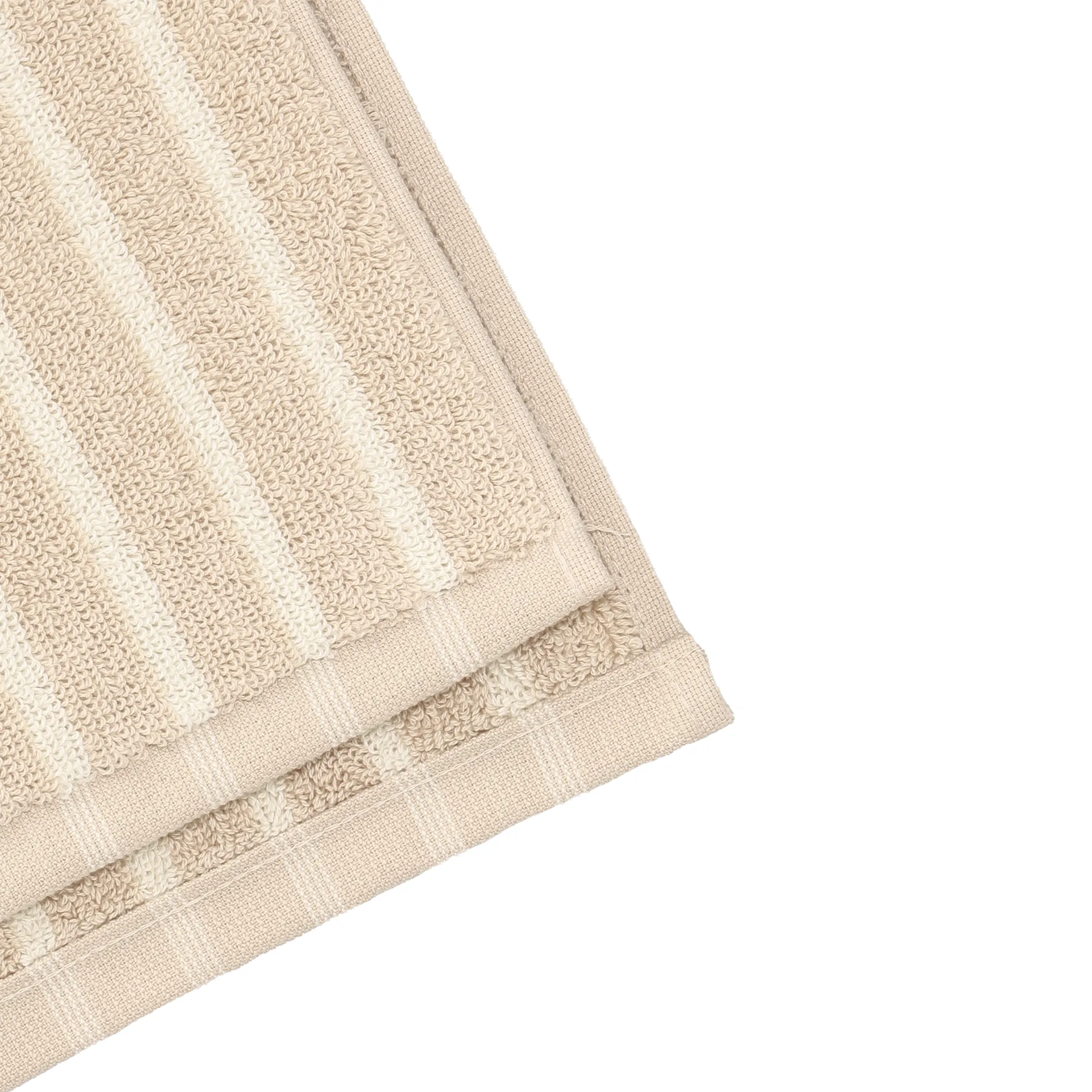 Drift handduk 30x50 cm, Beige-vit Scandi Living