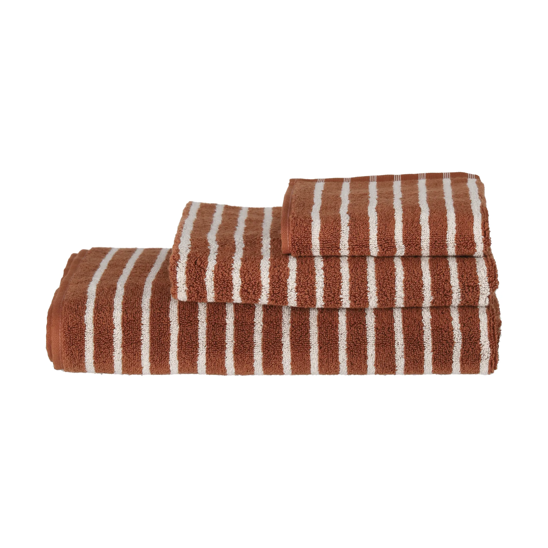 Drift handduk 30x50 cm, Brun-vit Scandi Living