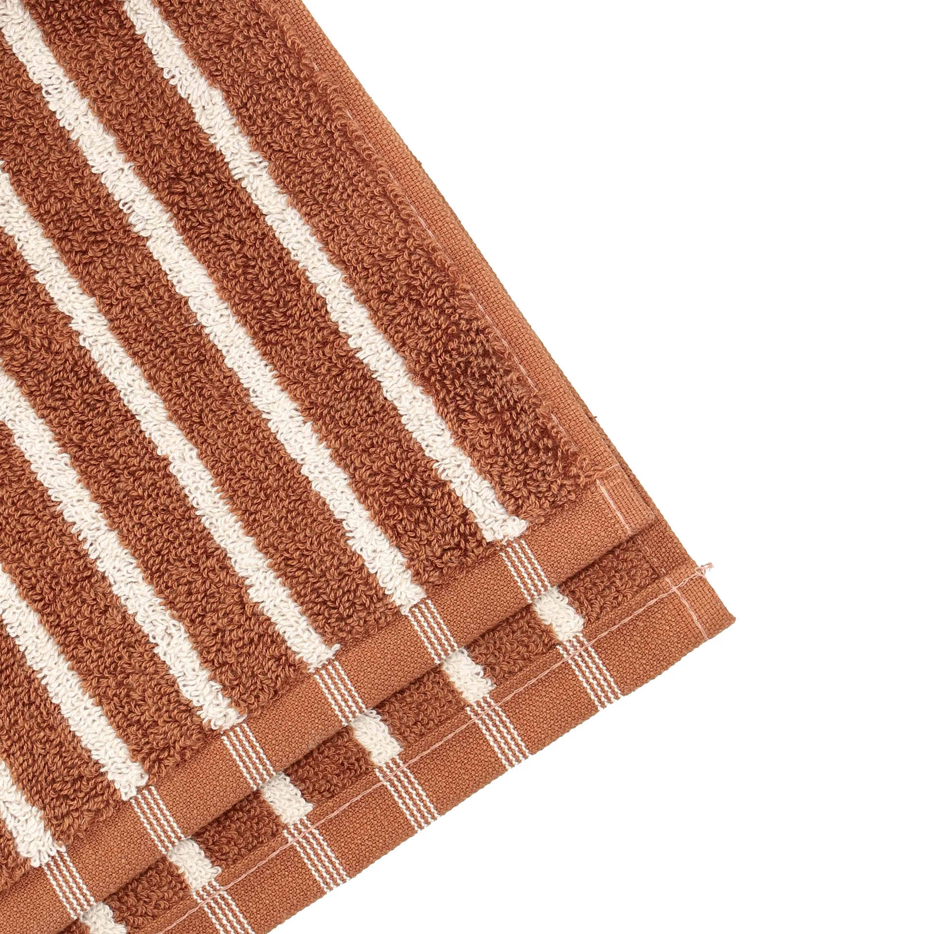 Drift handduk 30x50 cm, Brun-vit Scandi Living