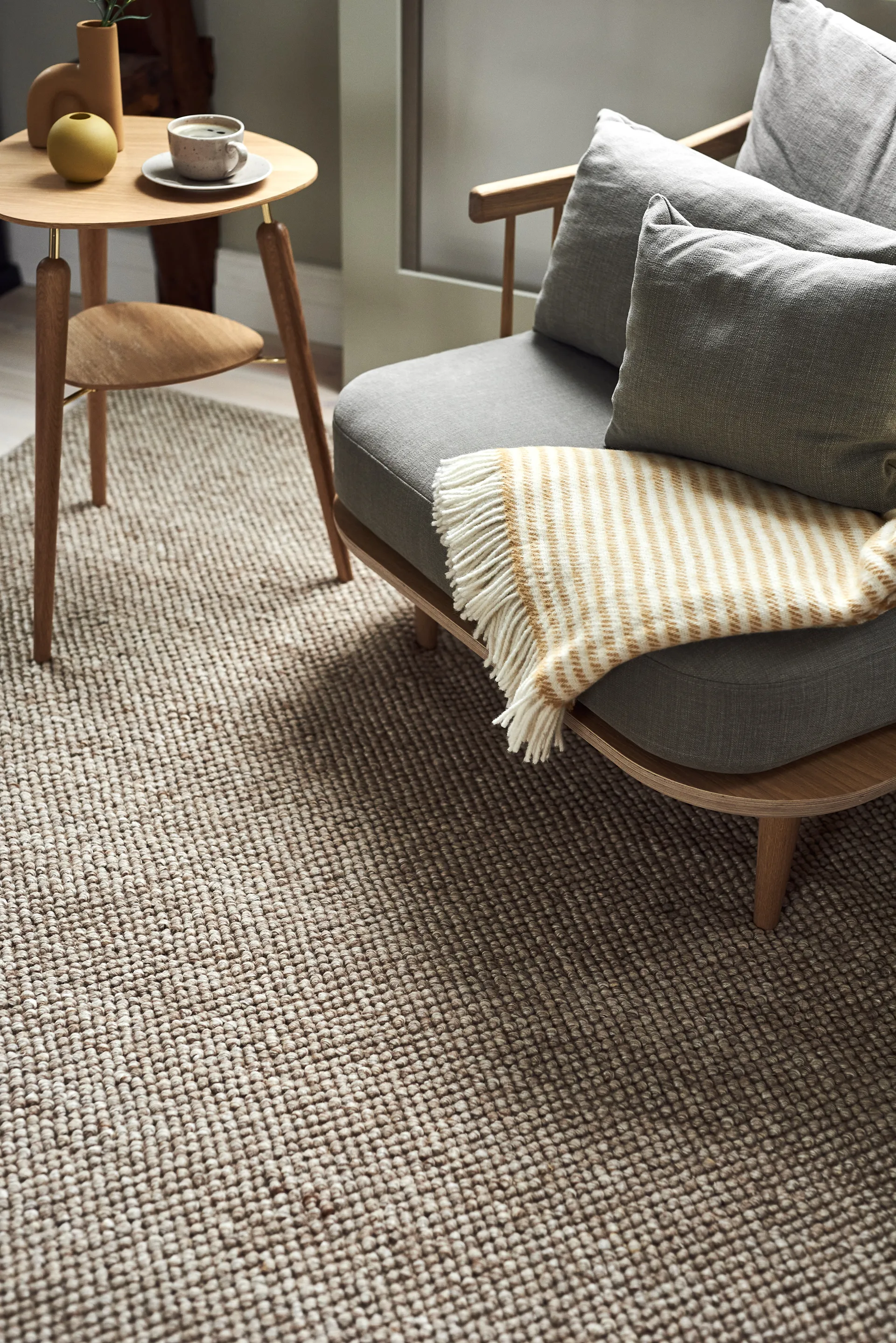 Flock ullmatta beige, 170x240 cm Scandi Living