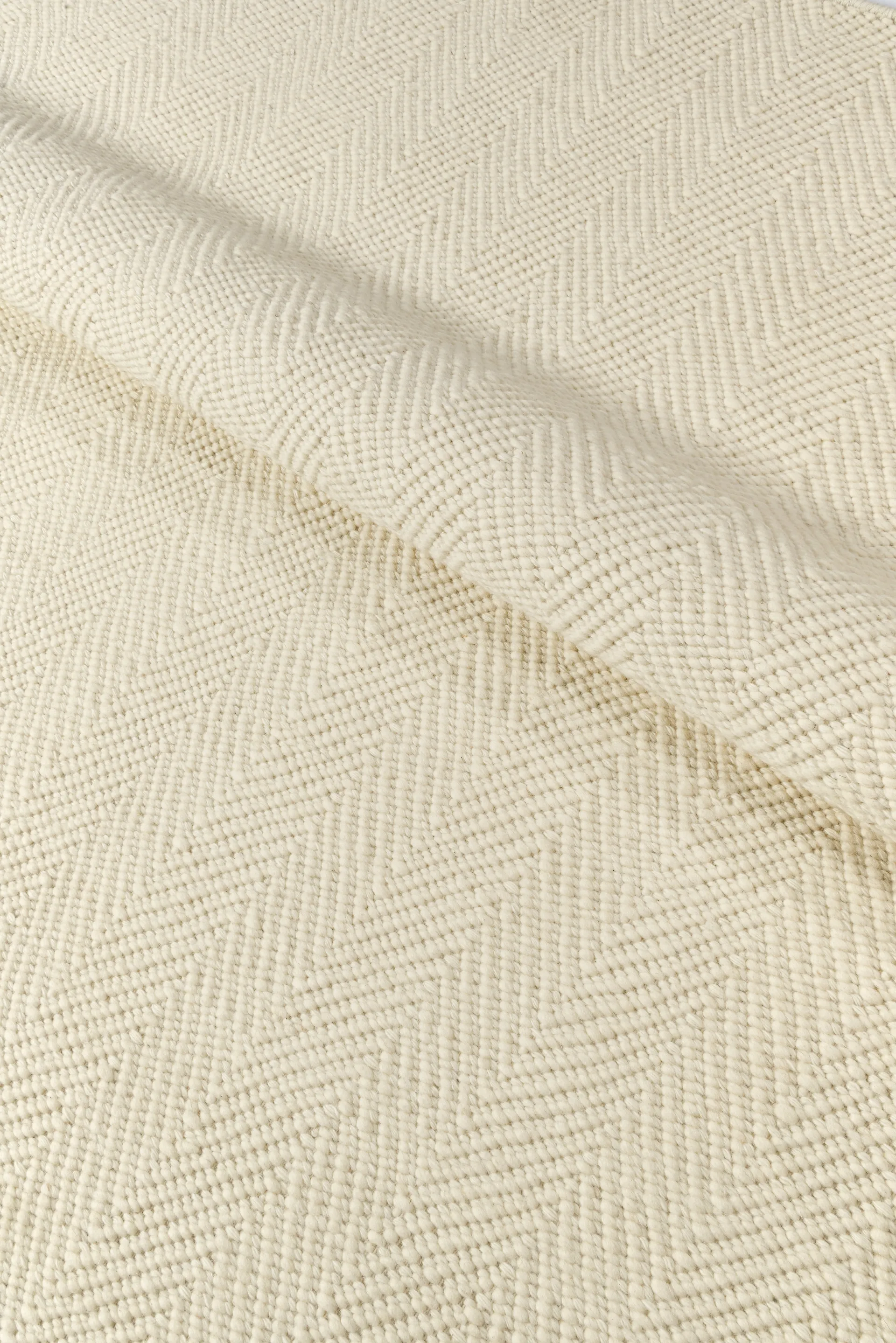 Furrow ullmatta naturvit, 80x240 cm Scandi Living