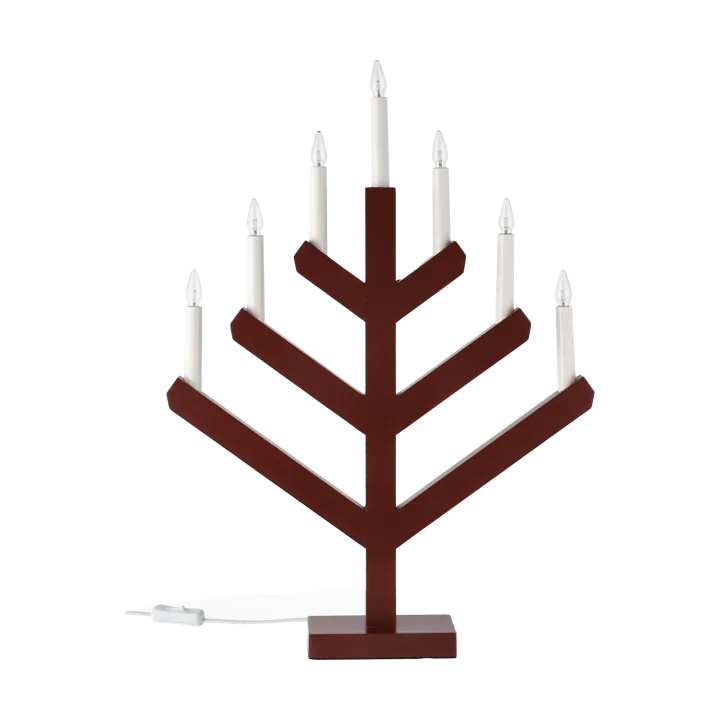 Pine adventsljusstake 62 cm - Röd - Scandi Living