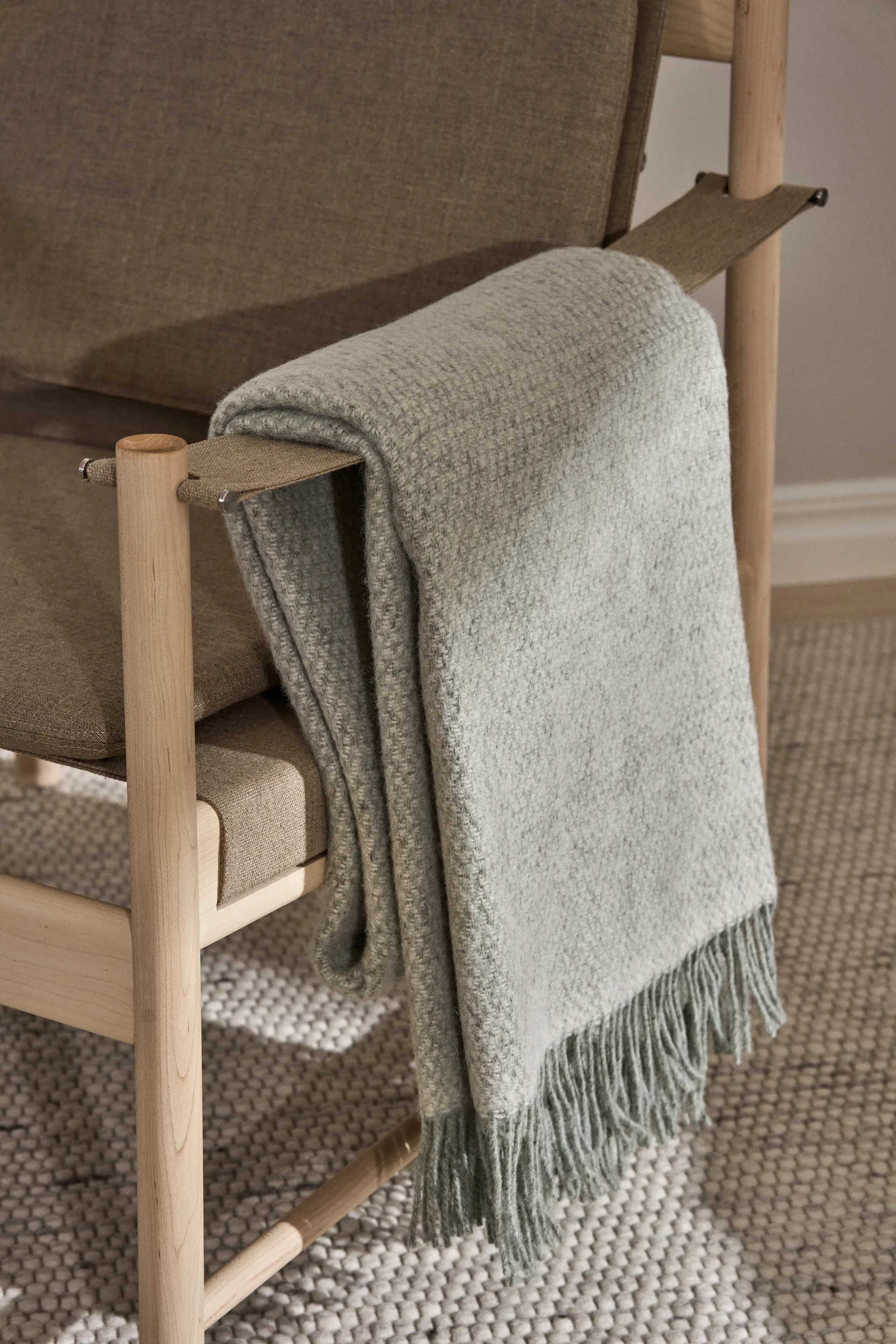 Sandstone ullpläd 130x180 cm, Sage Melange Scandi Living
