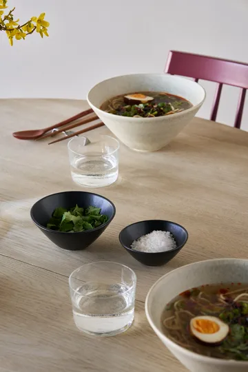 Terra serveringsskål - Svart stengods, Ø12 cm - Scandi Living