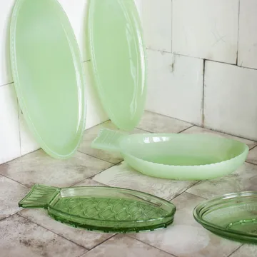 Fish & Fish serveringsfat 14x26 cm - Jadeite green - Serax