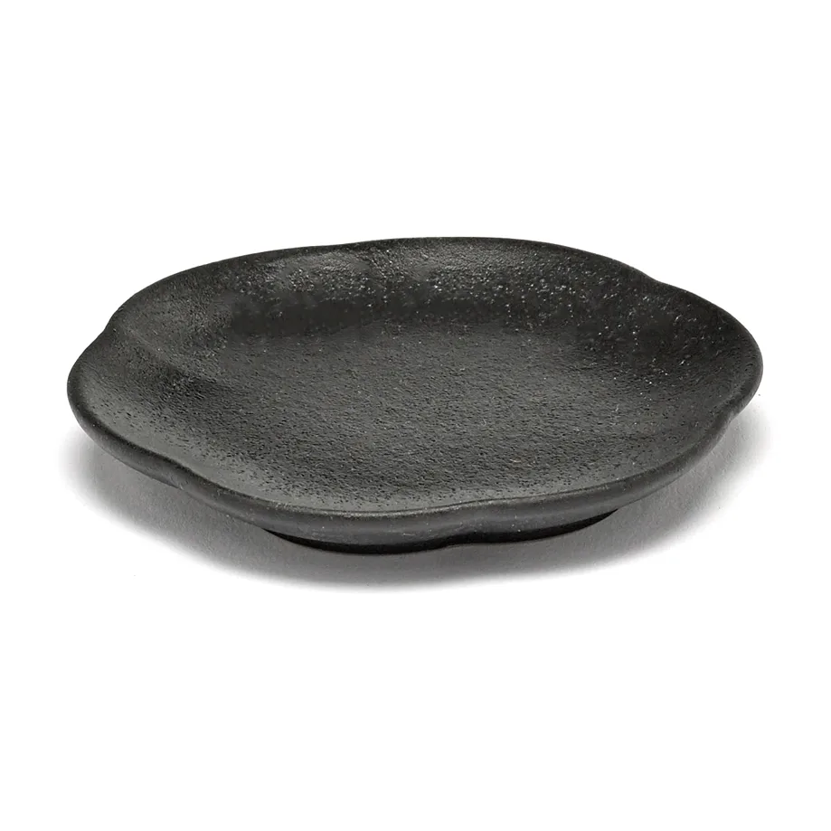 Inku räfflad tallrik S Ø8,9 cm, Black Serax
