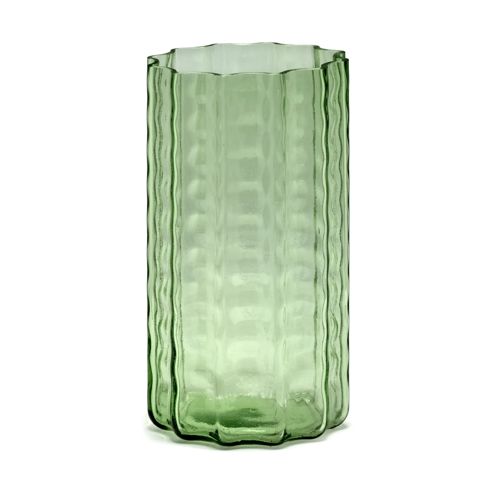 Waves 01 vas 21 cm, Green-clear Serax