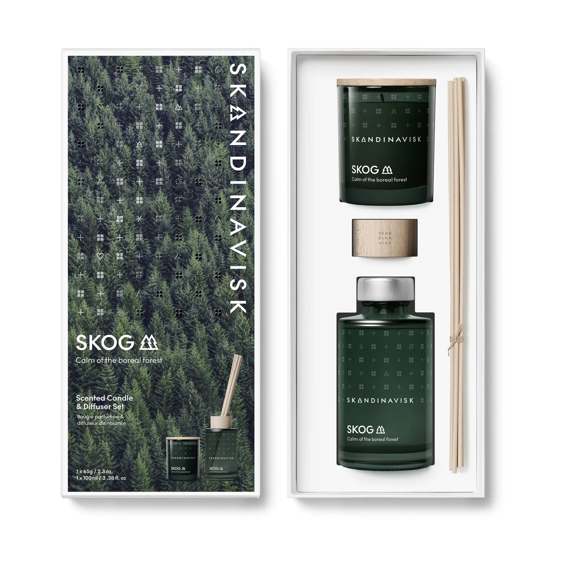 SKOG doftljus & doftpinnar, 65 g + 100 ml Skandinavisk