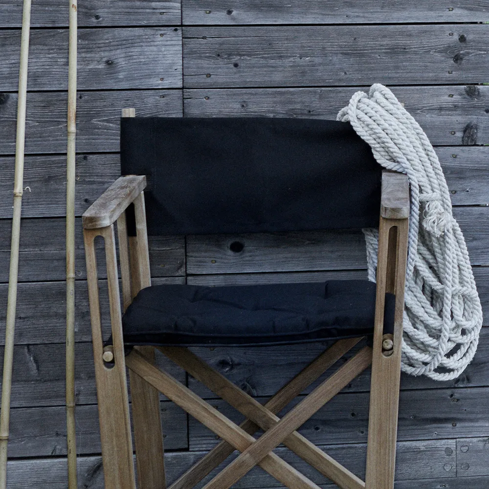 Kryss Dining karmstol, Agora Nautic Navy blue, teak Skargaarden
