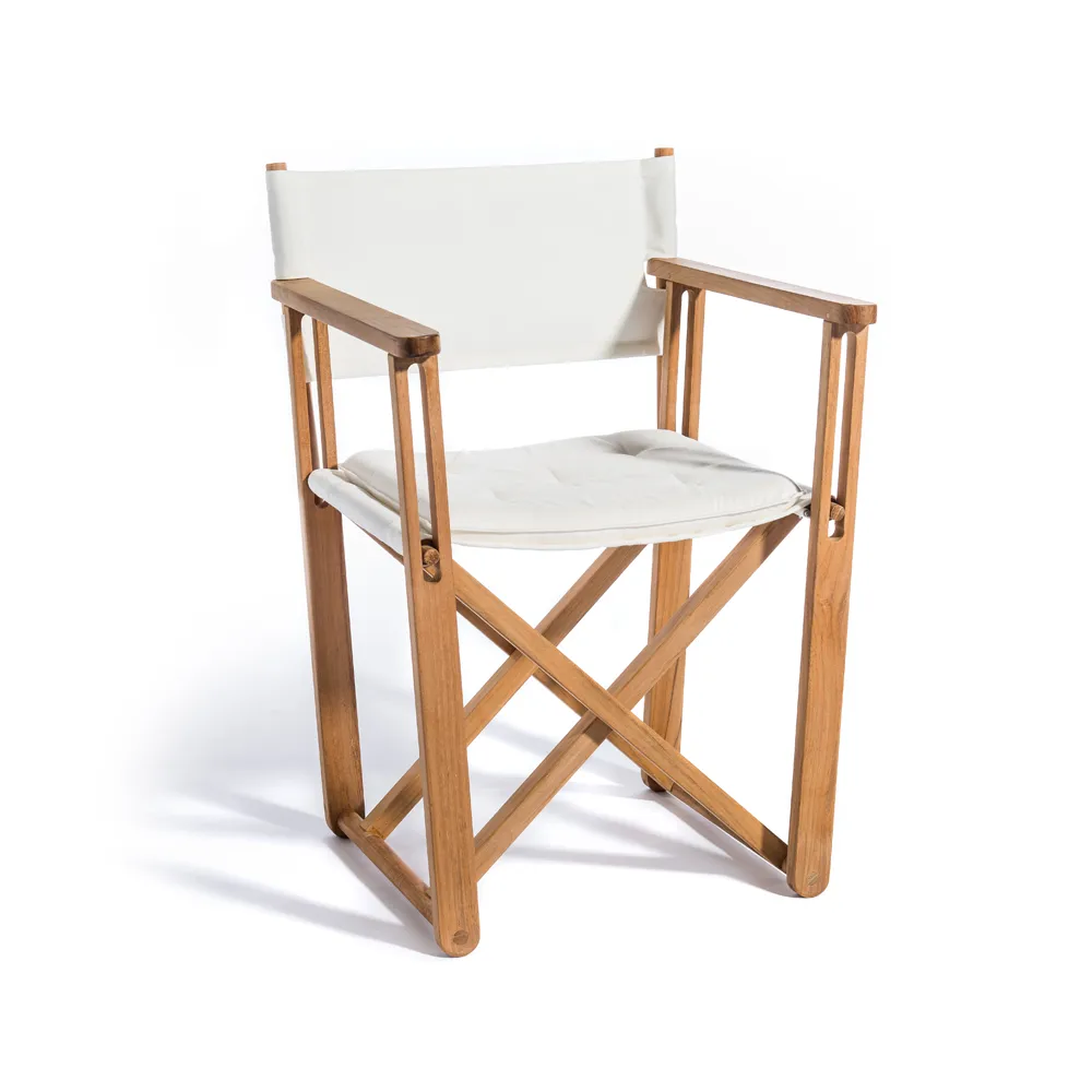 Kryss Dining karmstol, Agora Nautic white, teak Skargaarden