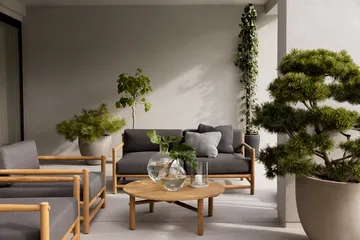 Saltholm soffa teak-gråbrun dyna - Skargaarden