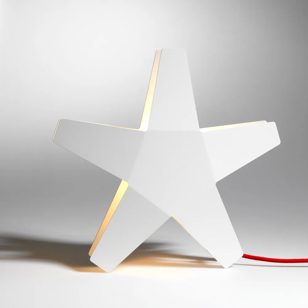Advent Stjärna Adventsstjärna, grå, 40 cm, ljusgrå textilsladd SMD Design