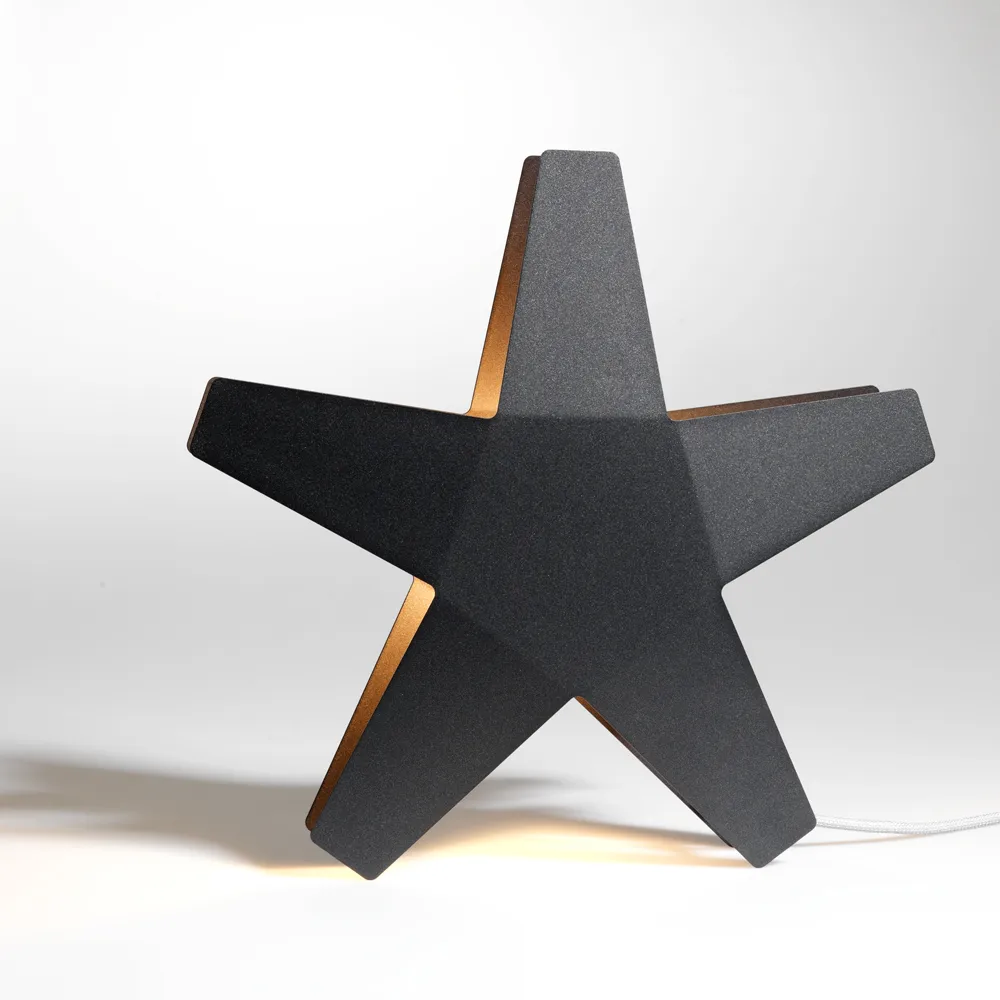 Advent Stjärna Adventsstjärna, grå, 40 cm, ljusgrå textilsladd SMD Design
