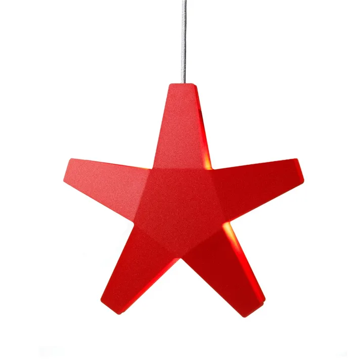 Advent Stjärna Adventsstjärna - röd, 40 cm, ljusgrå textilsladd - SMD Design