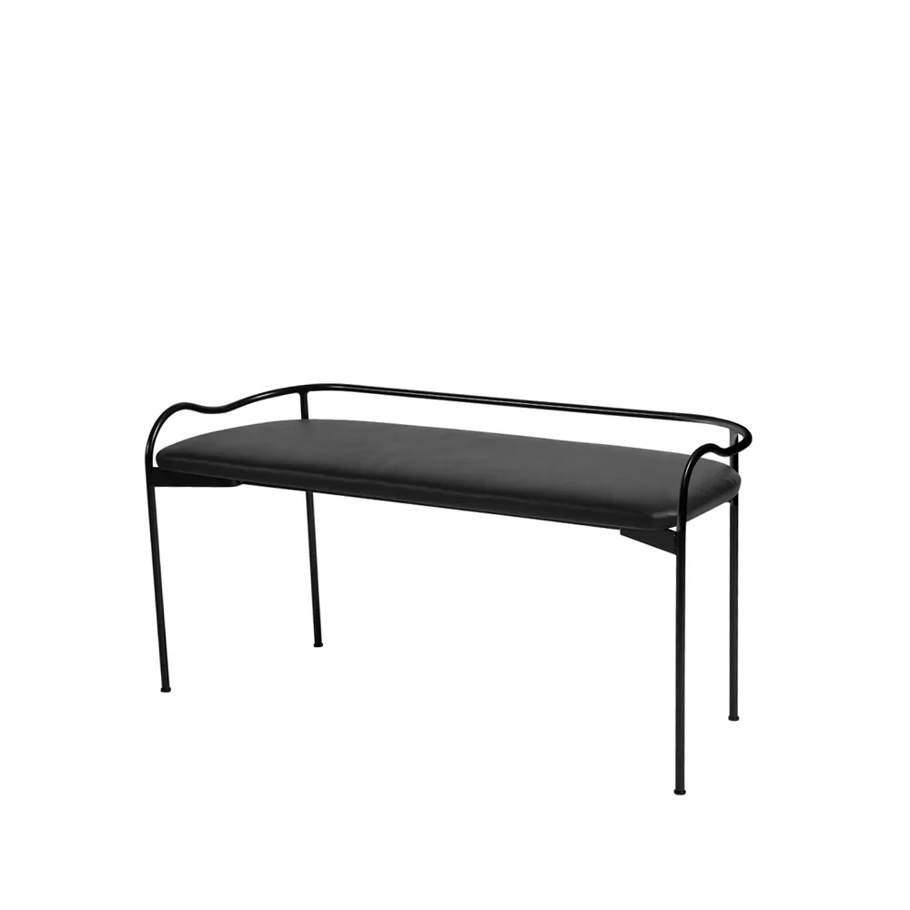 Bubble bänk, svart, svart läder SMD Design