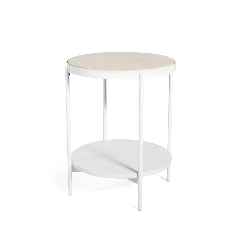 Lene sidobord, vit, högt, vitpigmenterad askfanér SMD Design