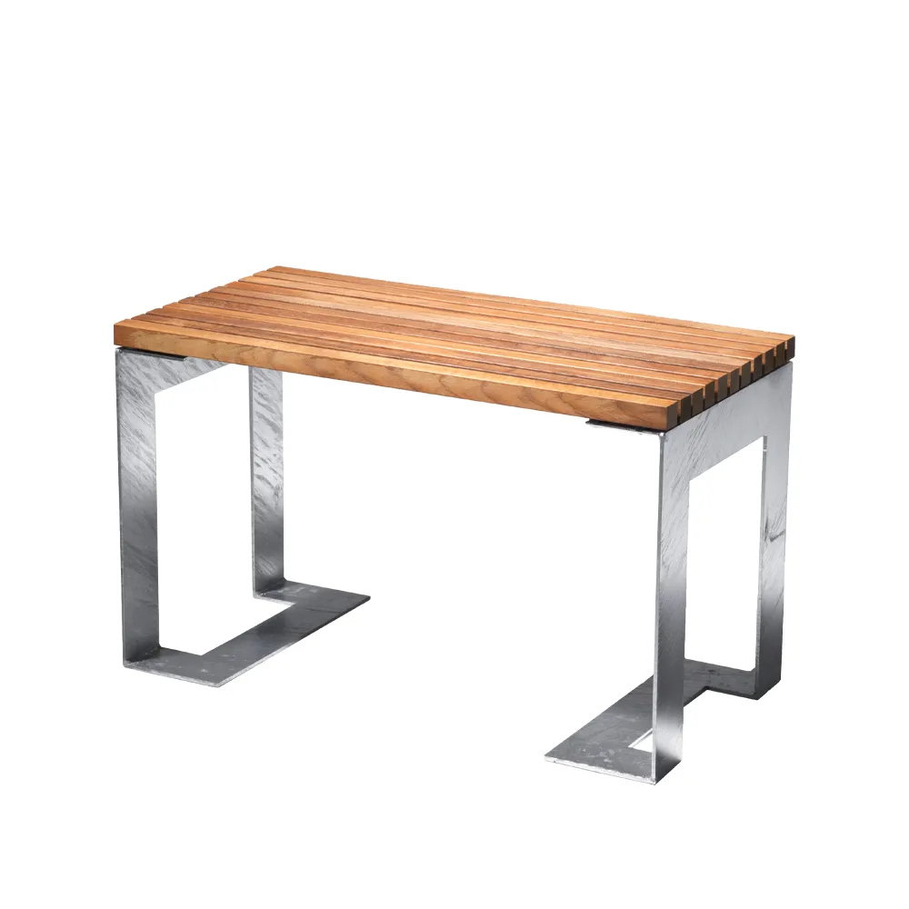 Paus bänk, Ek, galvaniserat stativ SMD Design