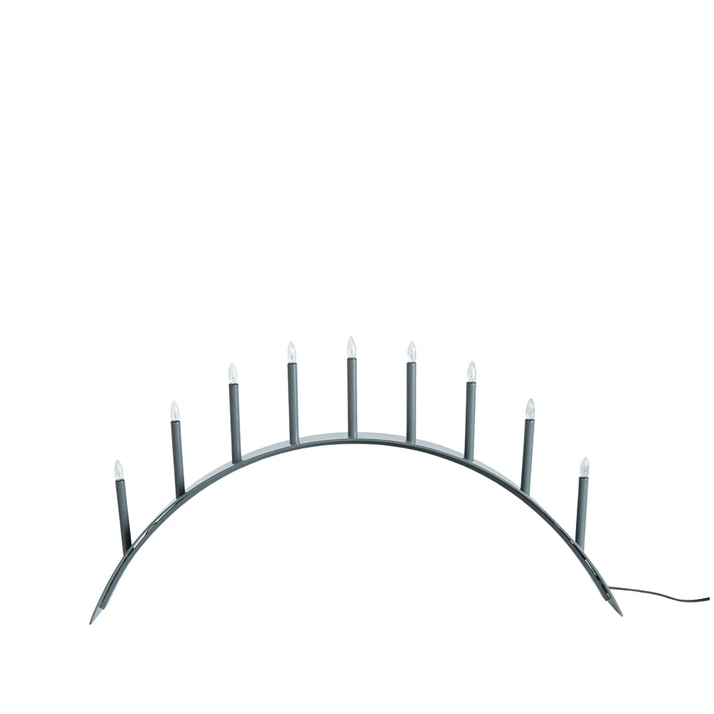 Spica Bow 9 adventsljusstake, Grå SMD Design