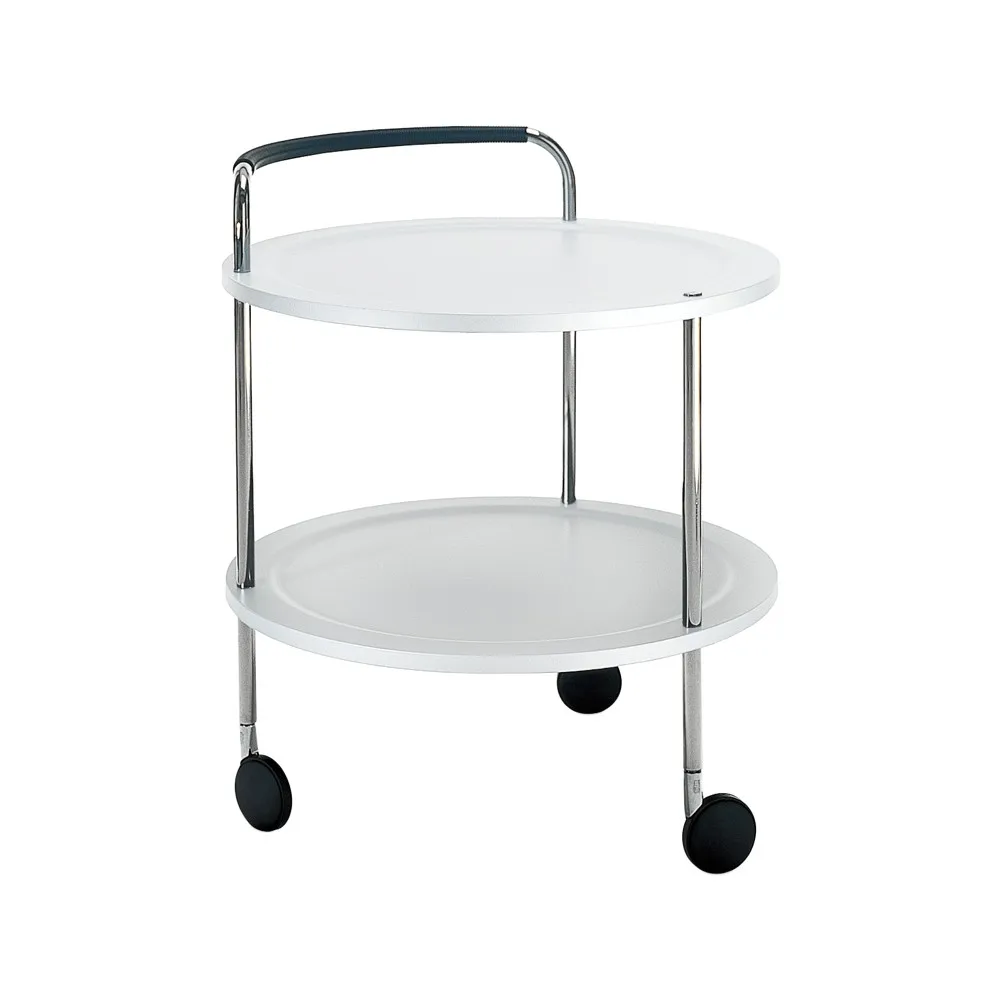 Trolley Round Basic serveringsvagn, vit, kromstativ SMD Design