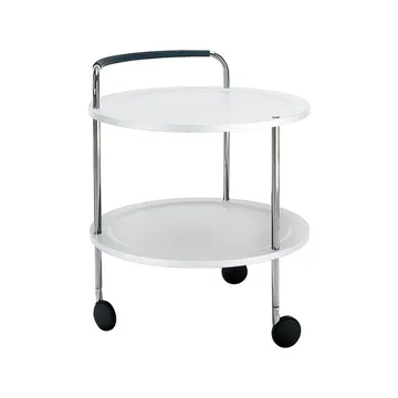 Trolley Round Basic serveringsvagn - vit, kromstativ - SMD Design