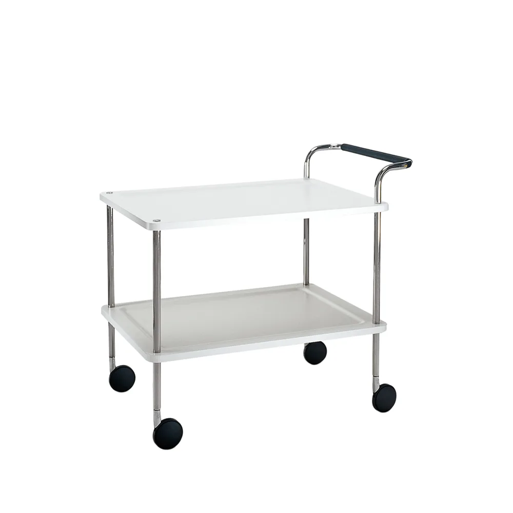 Trolley Square serveringsvagn, vit, kromstativ SMD Design