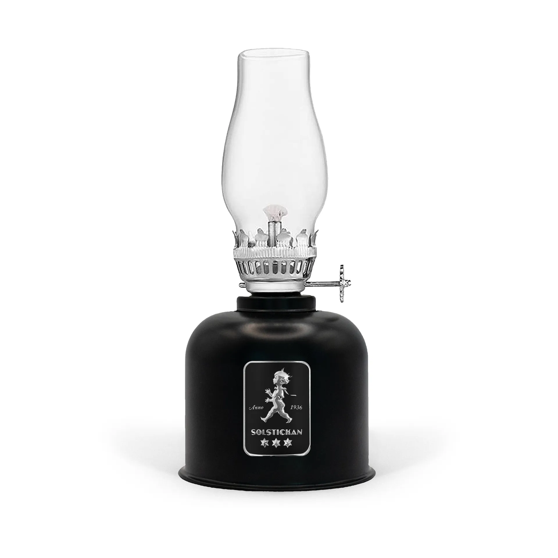 Solstickan fotogenlampa, Svart Solstickan Design