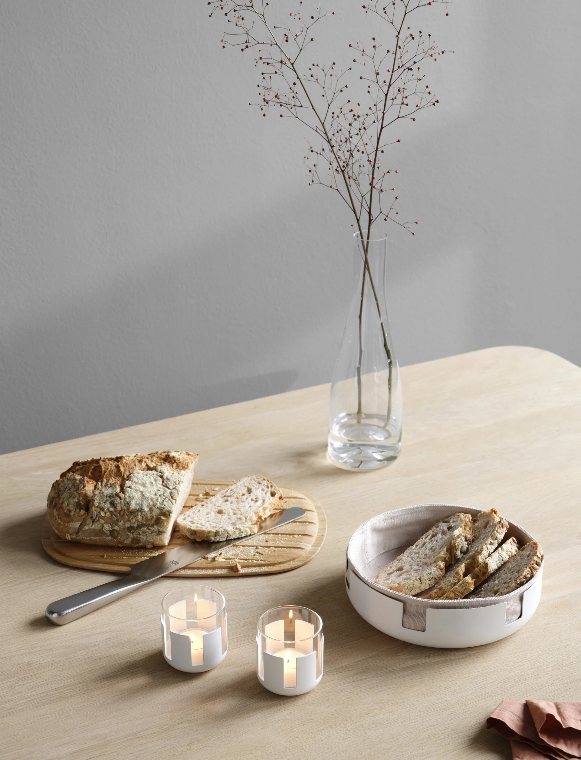 Luna brödkorg Ø21,5 cm, Soft white Stelton
