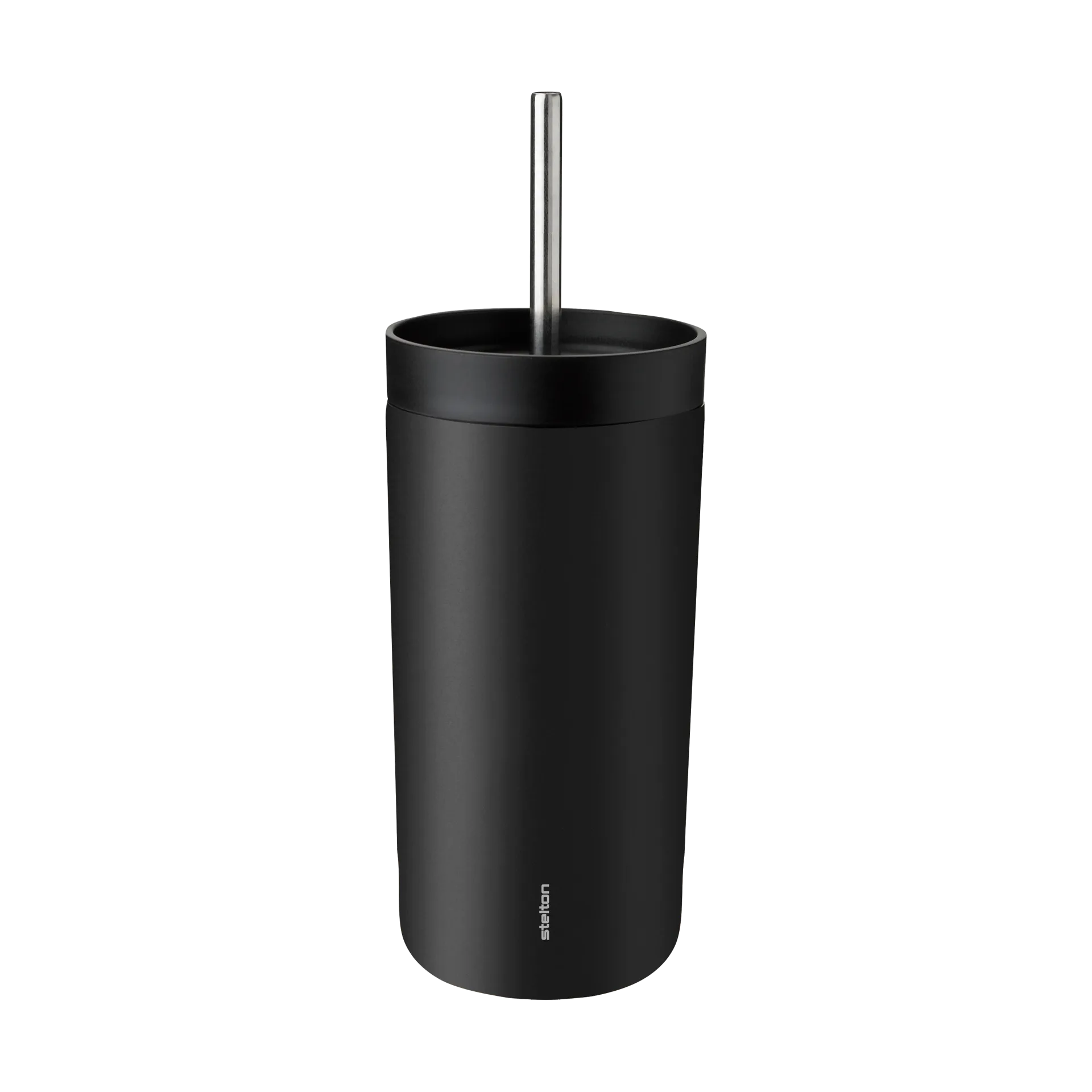 To Go Sip termosmugg med sugrör 0,4 L, Soft black Stelton